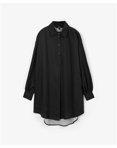 Блузка удлиненная свободной формы с короткой планкой c мелким рисунком Glvr