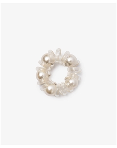 Резинка для волос с жемчужным декором белая Gulliver
