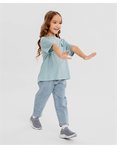 Джинсы carrot fit голубые для девочки Button blue