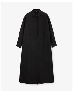 Платье макси рубашечного кроя с оригинальной спинкой черное Glvr