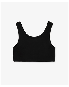 Топ детский укороченный из риба черный Gulliver