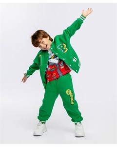 Брюки трикотажные с начесом зеленые Button blue