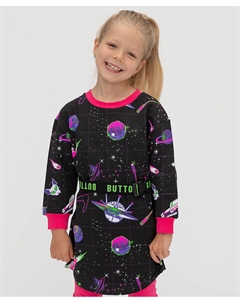 Платье черное с принтом Button blue