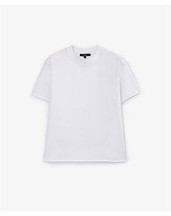 Футболка прямой свободной формы с открытыми срезами по низу и рукавам молочная Glvr