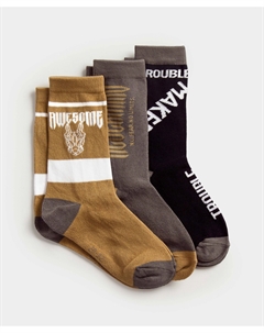 Носки высокие 3 пары для мальчика Button blue