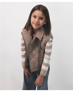 Жилет стёганый из экозамши бежевый Select Gulliver