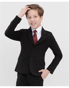 Пиджак классический из плотного трикотажа черный Button blue