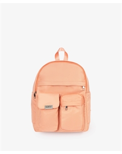 Рюкзак для девочки плащевой с объёмными карманами коралловый Gulliver
