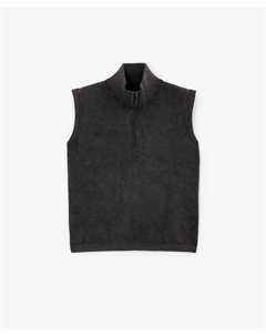 Топ вязаный полуприлегающего силуэта из пряжи с неравномерным крашением черный Glvr