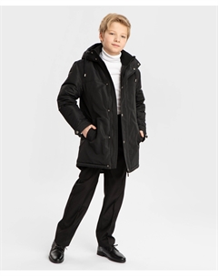 Пальто демисезонное на пуговицах черное Button blue