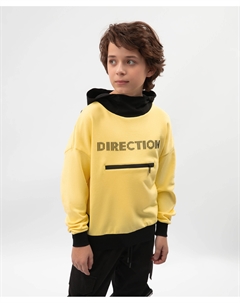 Худи для мальчика с контрастными деталями черное Gulliver