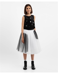 Юбка из сетки в горох белая для девочки Gulliver