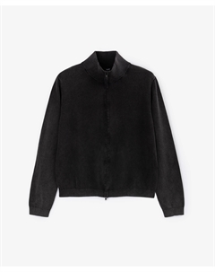 Кардиган вязаный полуприлегающего силуэта из пряжи с неравномерным крашением черный Glvr