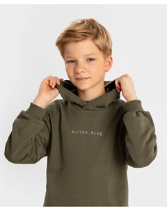 Толстовка с капюшоном и принтом зеленая детская Button blue