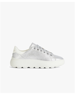 Кроссовки низкие серебристые Spherica Geox