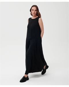 Туника трапециевидной формы с высокими разрезами спереди и сзади черная Glvr