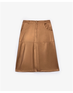 Юбка из экокожи золотистого цвета Glvr