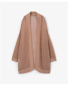 Кардиган вязаный с крупной сетчатой структурой бежевый Glvr