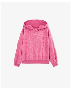 Худи для девочки из махрового трикотажа розовое Gulliver