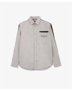 Рубашка с длинным рукавом и нагрудным карманом серая для мальчика Gulliver