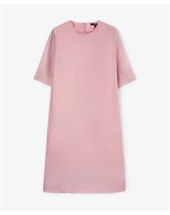 Платье прямое до колена из полупрозрачного вискозного крепа розовое Glvr