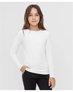 Блузка кружевная трикотажная белая Button blue