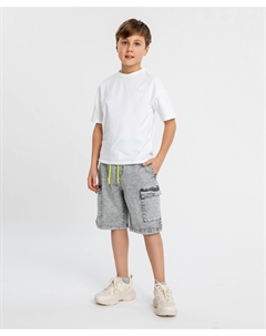 Шорты-карго джинсовые серые для мальчика Button blue