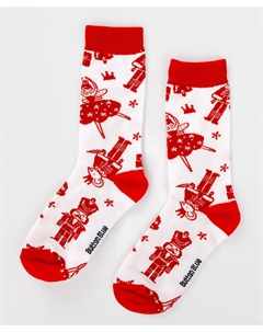 Носки высокие с Щелкунчиком белые для девочки Button blue