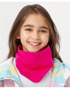 Снуд трикотажный из хлопка розовый для девочки Button blue