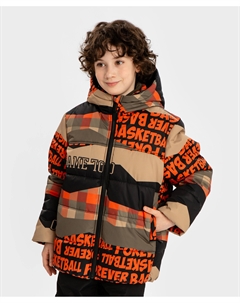 Куртка демисезонная с капюшоном принтованная мультицвет для мальчика Button blue