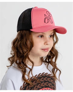 Бейсболка с принтом для девочки розовая Button blue