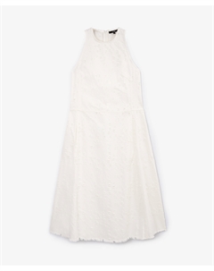 Платье из денима с дестрой эффектом молочное Glvr