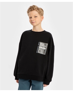 Толстовка с принтом черная для мальчика Button blue