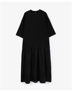 Платье макси силуэта оверсайз черное Glvr