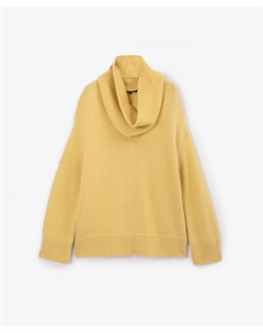 Пуловер оверсайз с вязаным воротником желтый Glvr