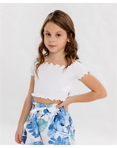 Топ белый для девочки Button blue