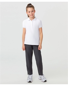 Брюки серые с поясом на резинке и завязками для девочки Button blue