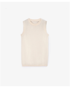 Топ вязаный полуприлегающего силуэта из пряжи с содержанием шелка молочный Glvr