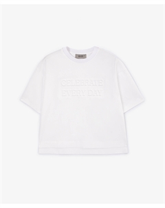 Футболка трикотажная с надписью белая Select Gulliver