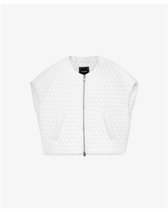 Жилет укороченный стеганый на молнии белый Glvr