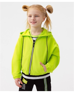 Толстовка укороченная на молнии салатовая Button blue