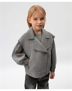 Жилет для девочки серый из пальтовой шерстяной ткани Roberto moretti