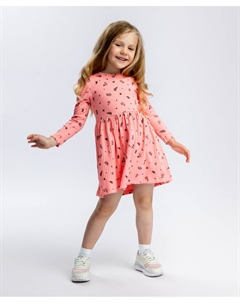 Платье с длинным рукавом розовое Button blue