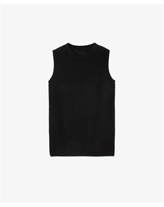 Топ вязаный полуприлегающего силуэта из пряжи с шелком черный Glvr