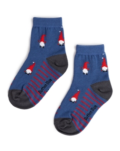 Носки с новогодним декором темно-синие Button blue