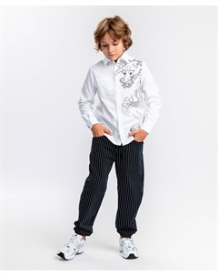 Брюки в полоску черные Button blue