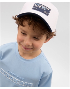 Бейсболка для мальчика с принтом и вышивкой белая Gulliver