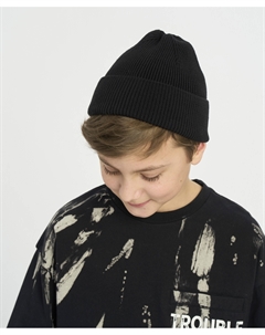 Шапка мини бини детская черная Button blue