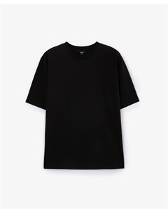 Футболка базовая силуэта умеренный оверсайз черная Glvr