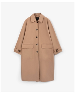 Плащ из хлопкового габардина с рукавами-реглан бежевый Glvr